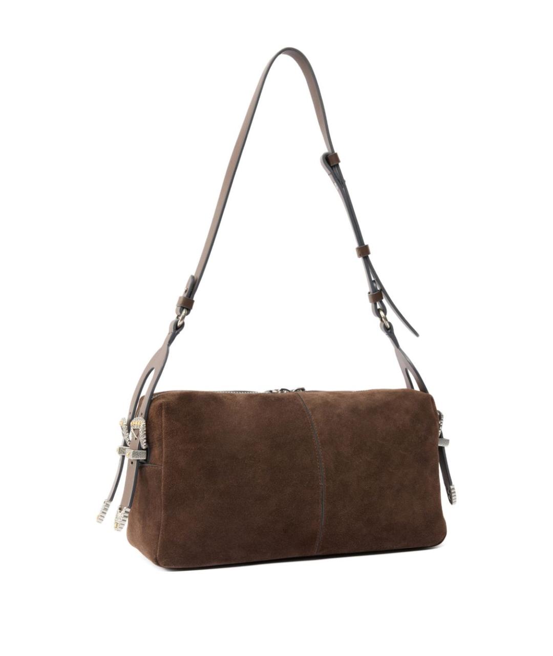 PINKO Коричневая замшевая сумка через плечо, фото 2