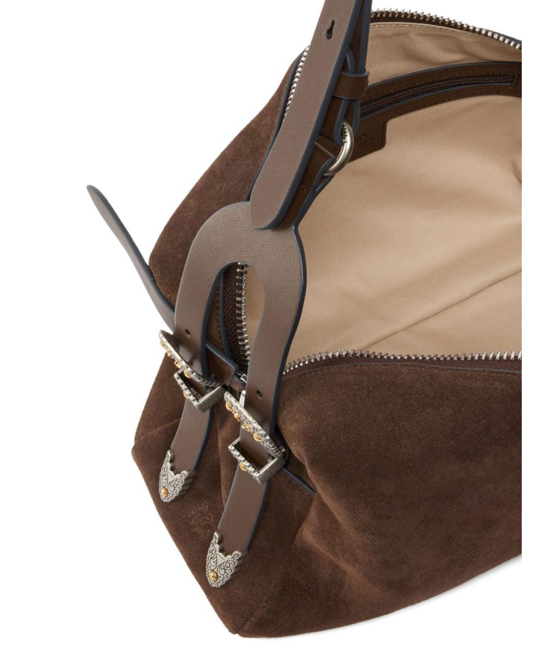 PINKO Коричневая замшевая сумка через плечо, фото 4