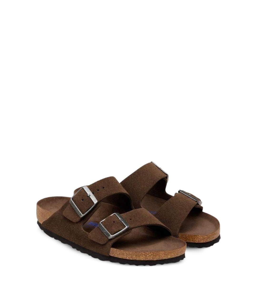 BIRKENSTOCK Коричневые замшевые сандалии, фото 4