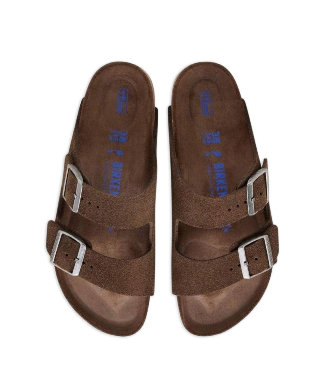 BIRKENSTOCK Коричневые замшевые сандалии, фото 3