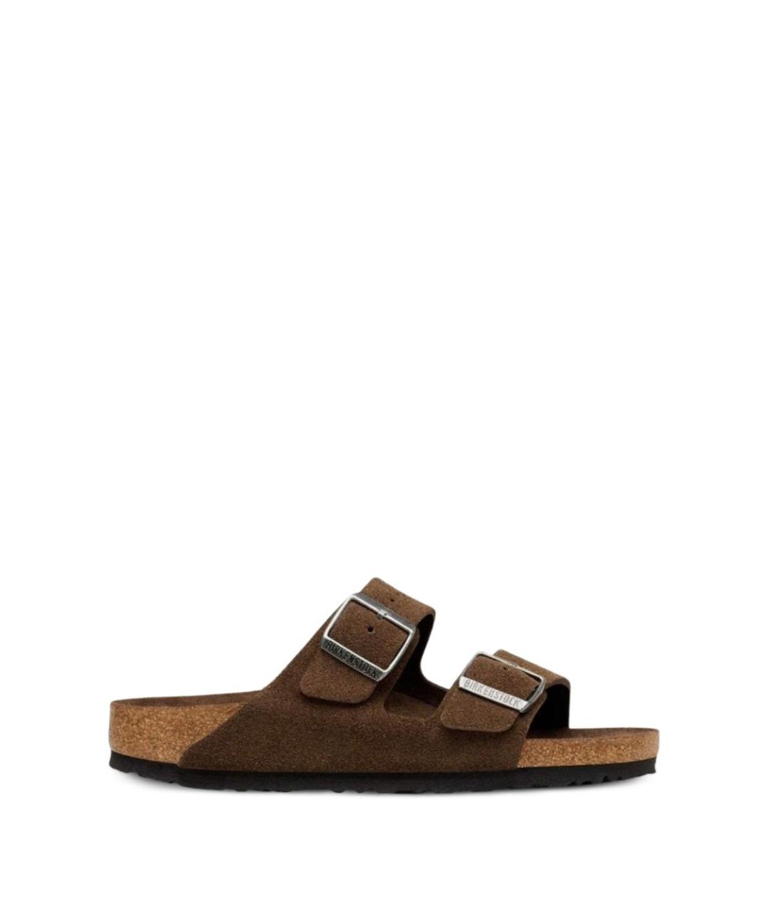 BIRKENSTOCK Коричневые замшевые сандалии, фото 1