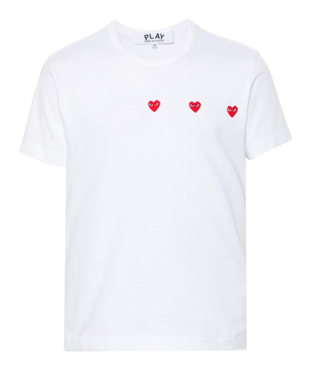 COMME DES GARÇONS PLAY Белая хлопковая футболка, фото 1