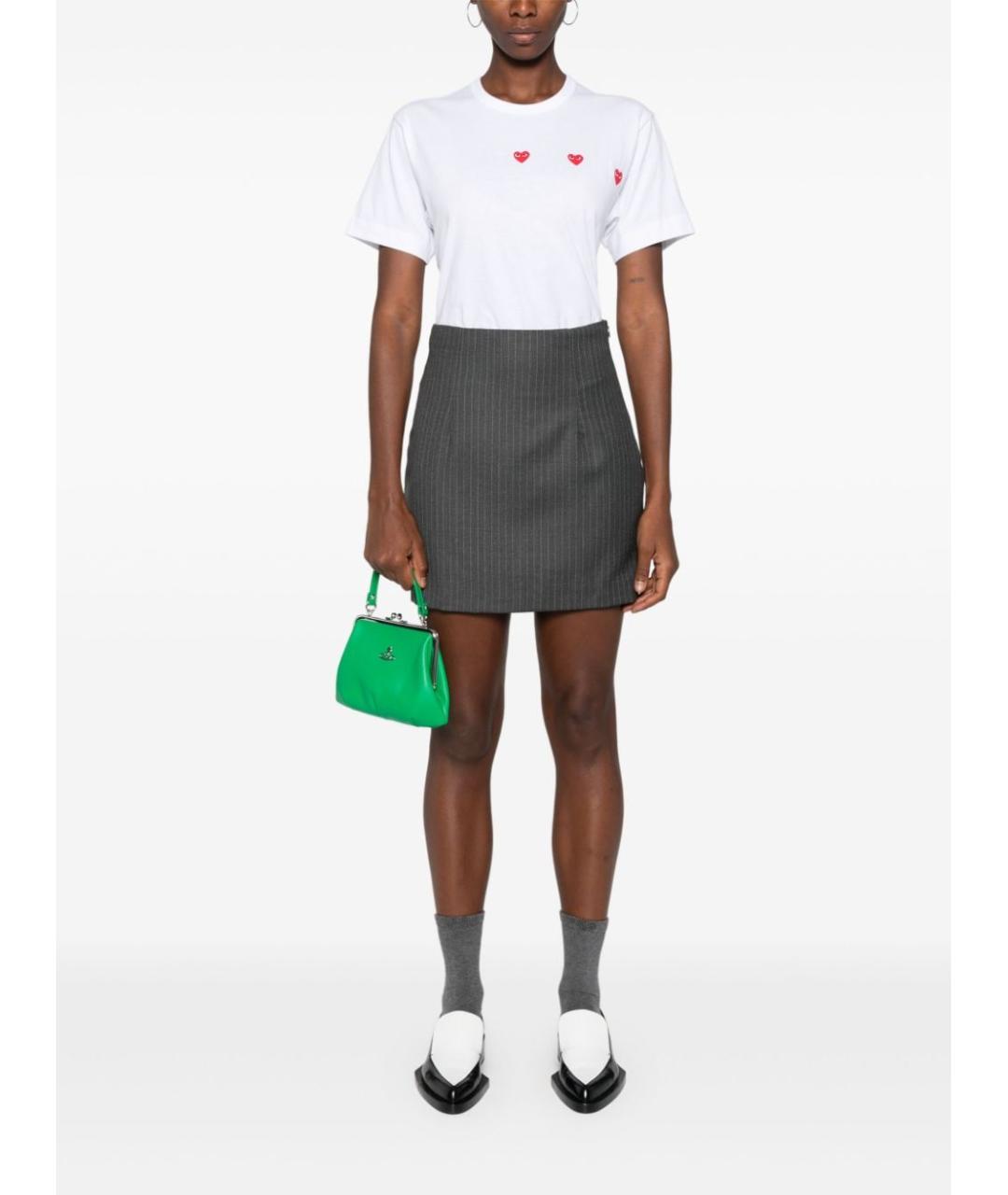 COMME DES GARÇONS PLAY Белая хлопковая футболка, фото 4