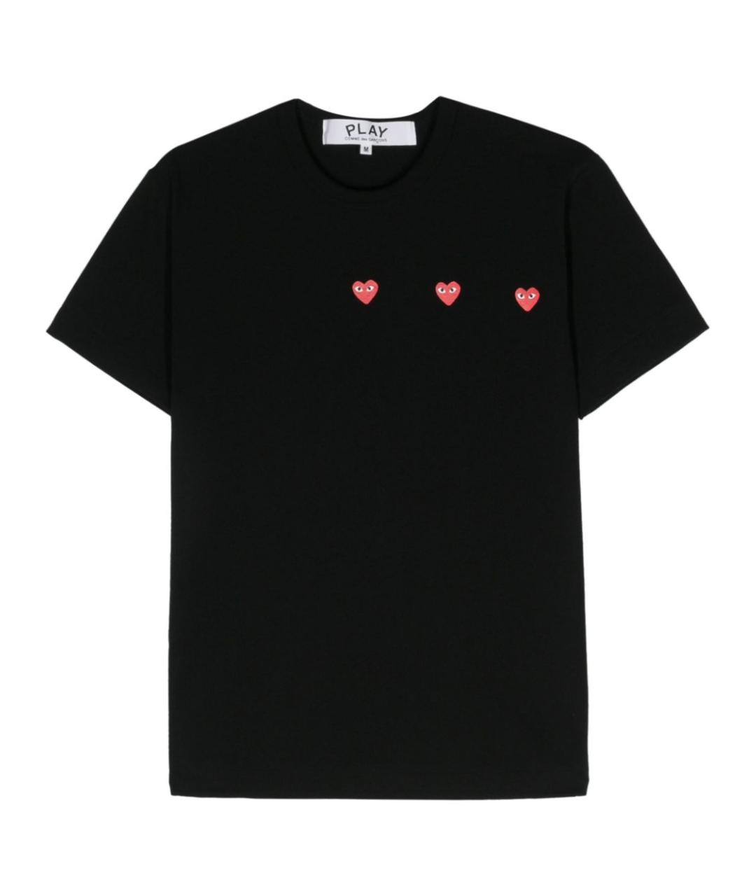 COMME DES GARÇONS PLAY Черная хлопковая футболка, фото 1