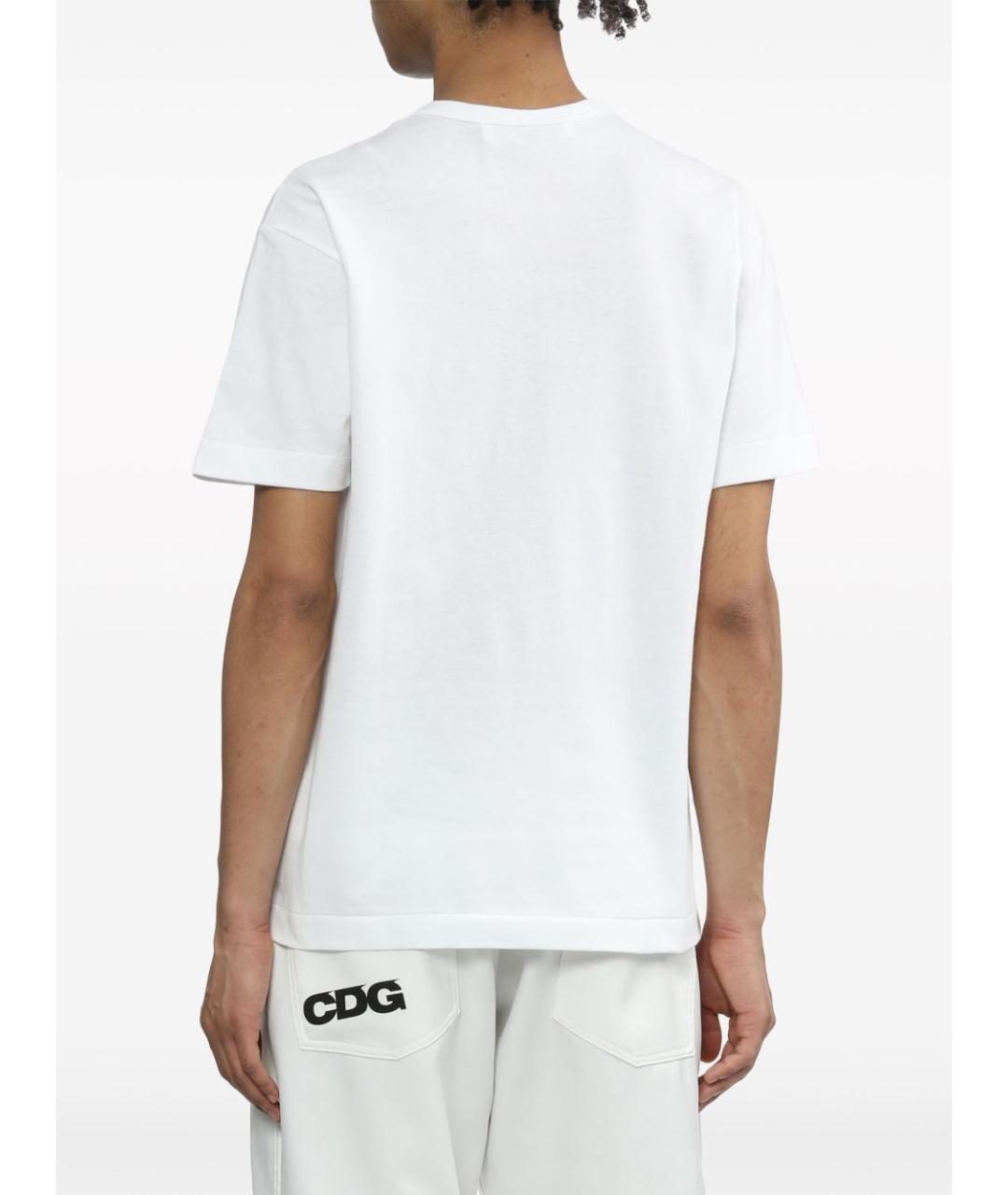 COMME DES GARÇONS PLAY Белая хлопковая футболка, фото 3