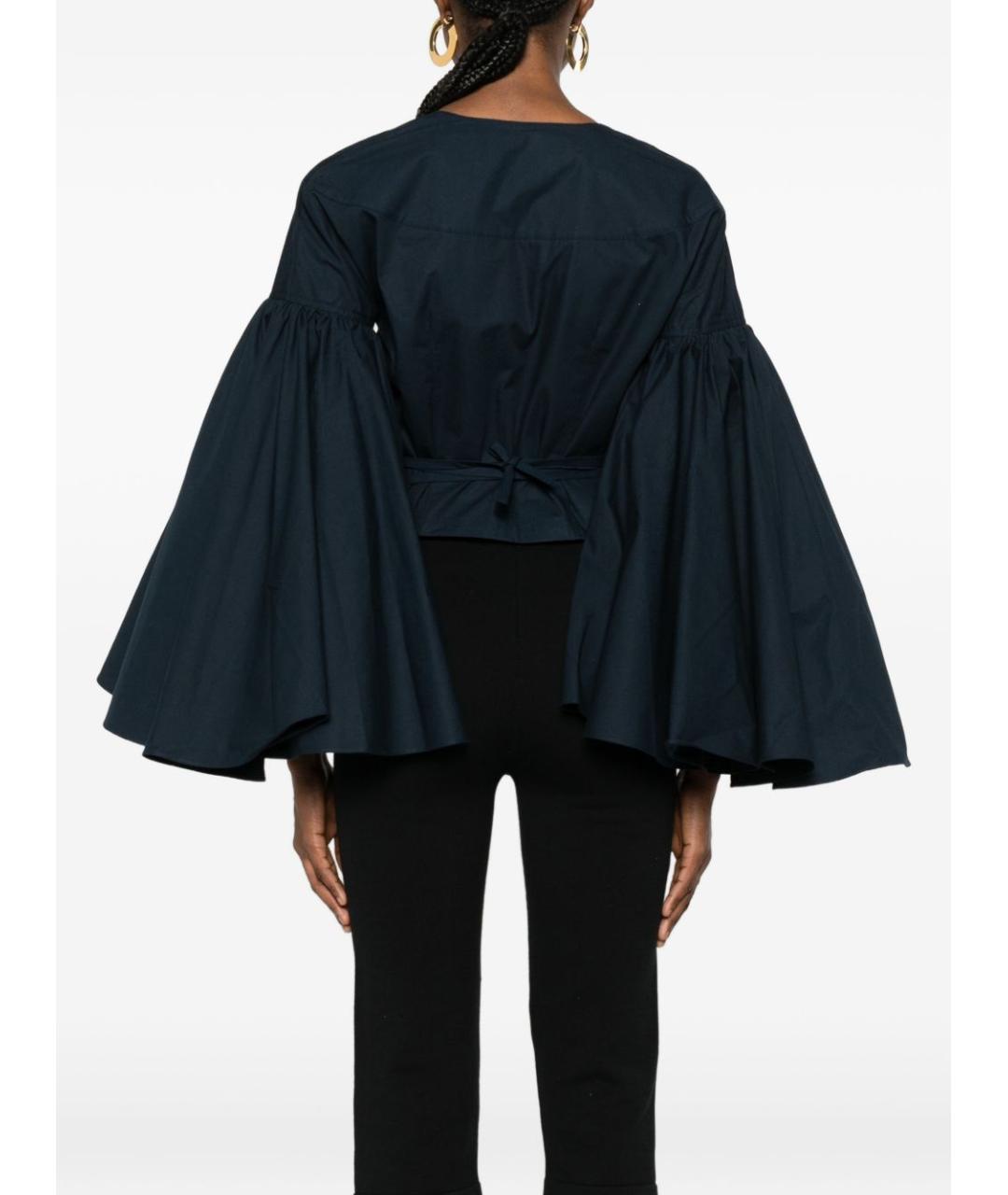 JACQUEMUS Темно-синяя хлопковая блузы, фото 4