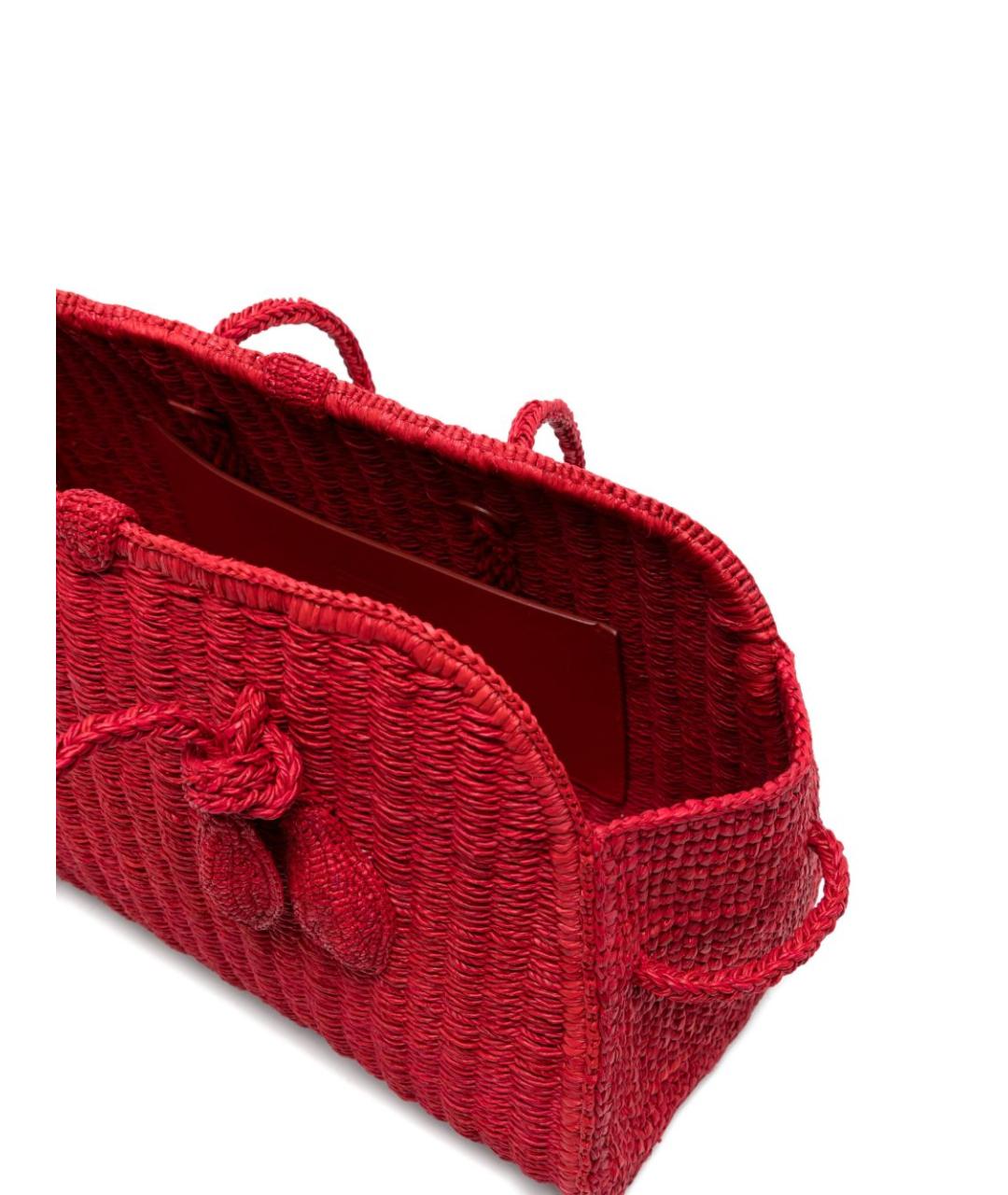 JACQUEMUS Красная пелетеная сумка тоут, фото 4