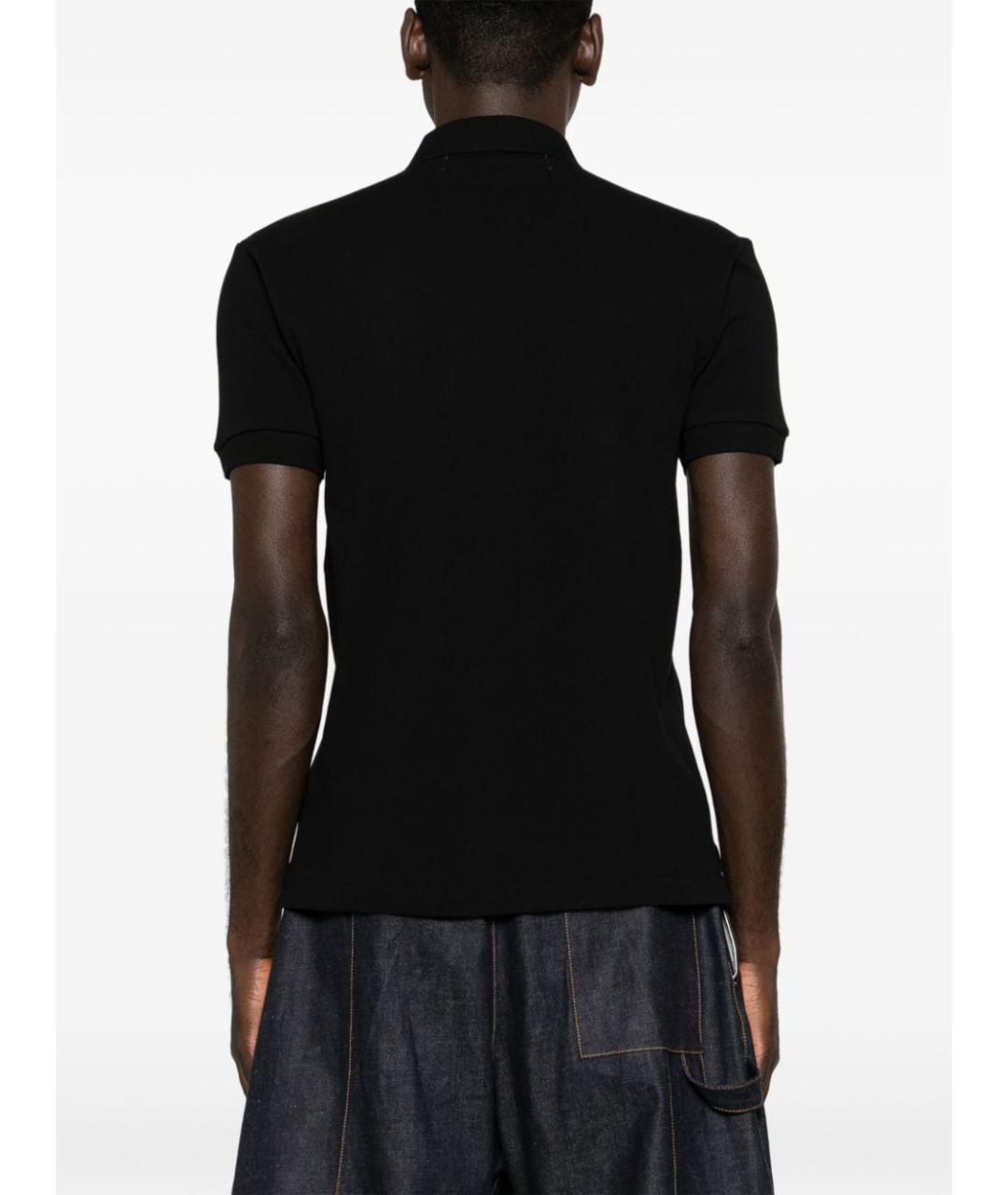 COMME DES GARÇONS Черное хлопковое поло с коротким рукавом, фото 2