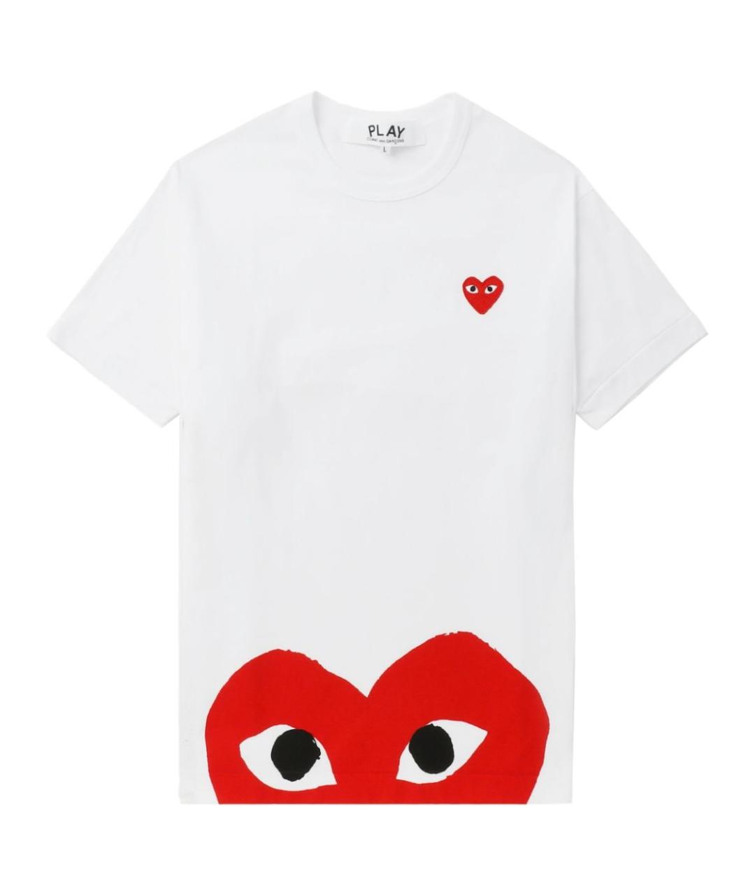 COMME DES GARÇONS PLAY Белая хлопковая футболка, фото 1