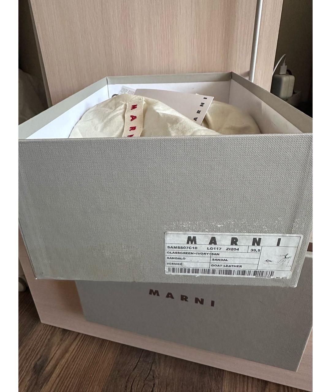 MARNI Зеленые босоножки из лакированной кожи, фото 8