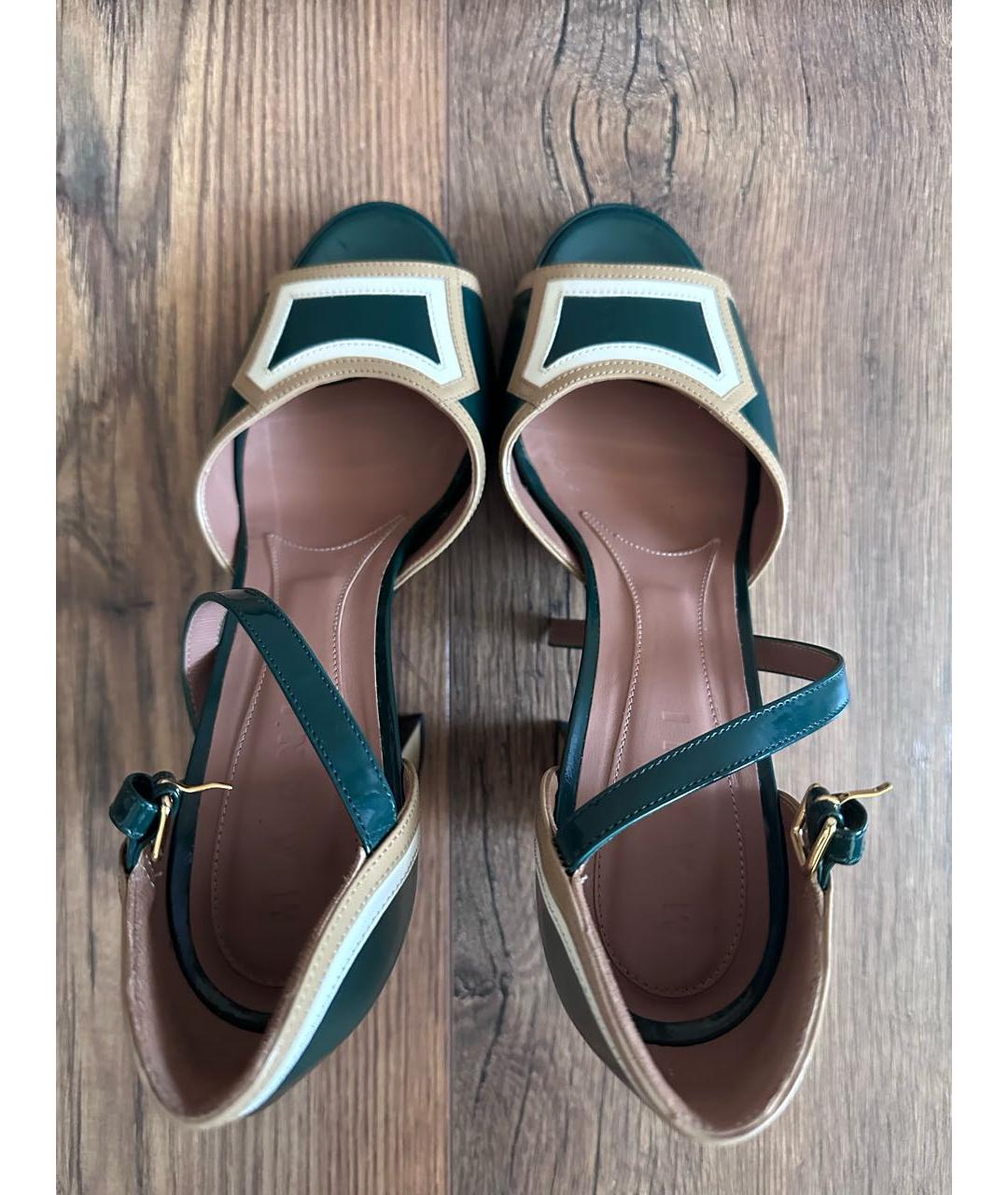 MARNI Зеленые босоножки из лакированной кожи, фото 3