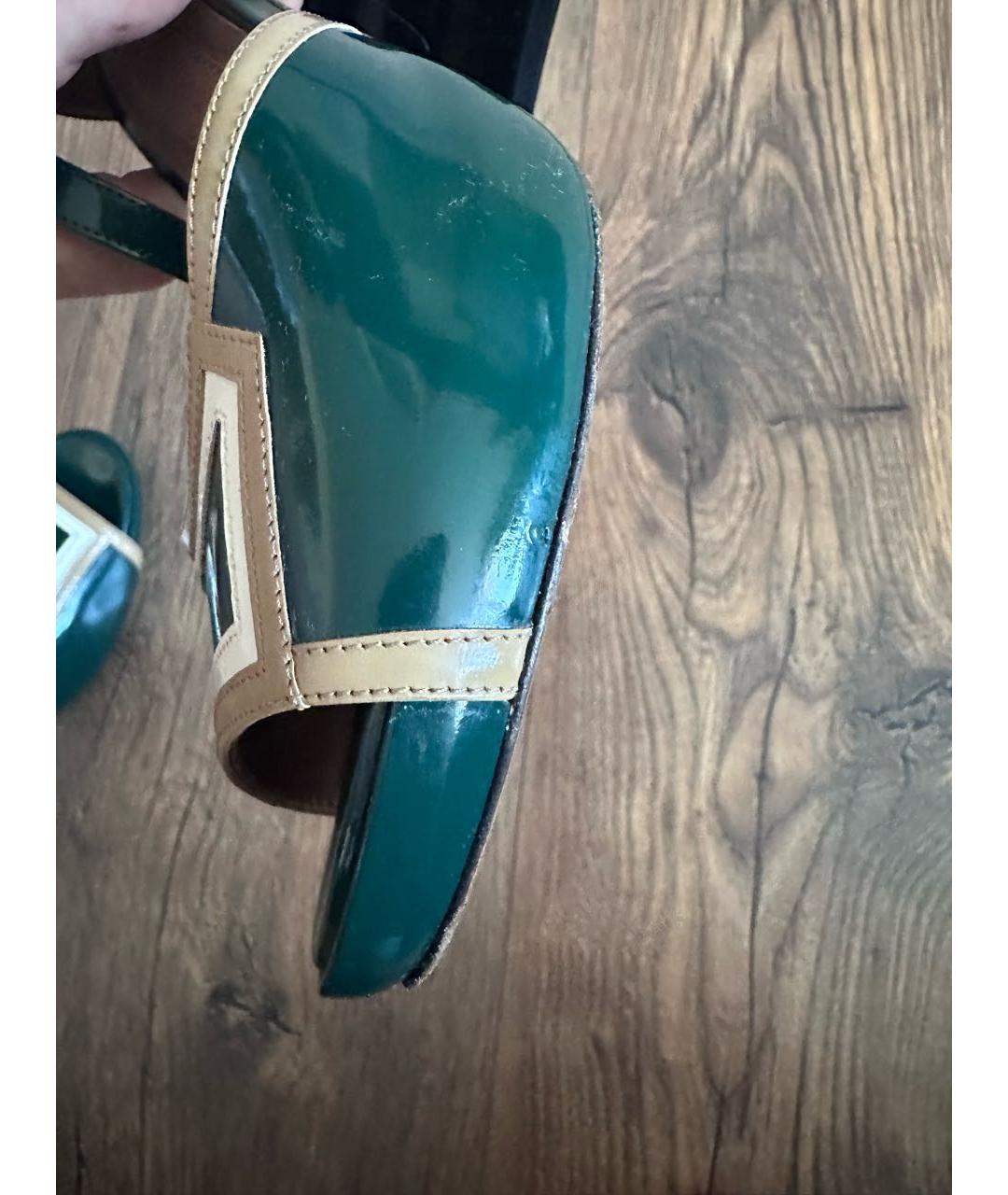 MARNI Зеленые босоножки из лакированной кожи, фото 6