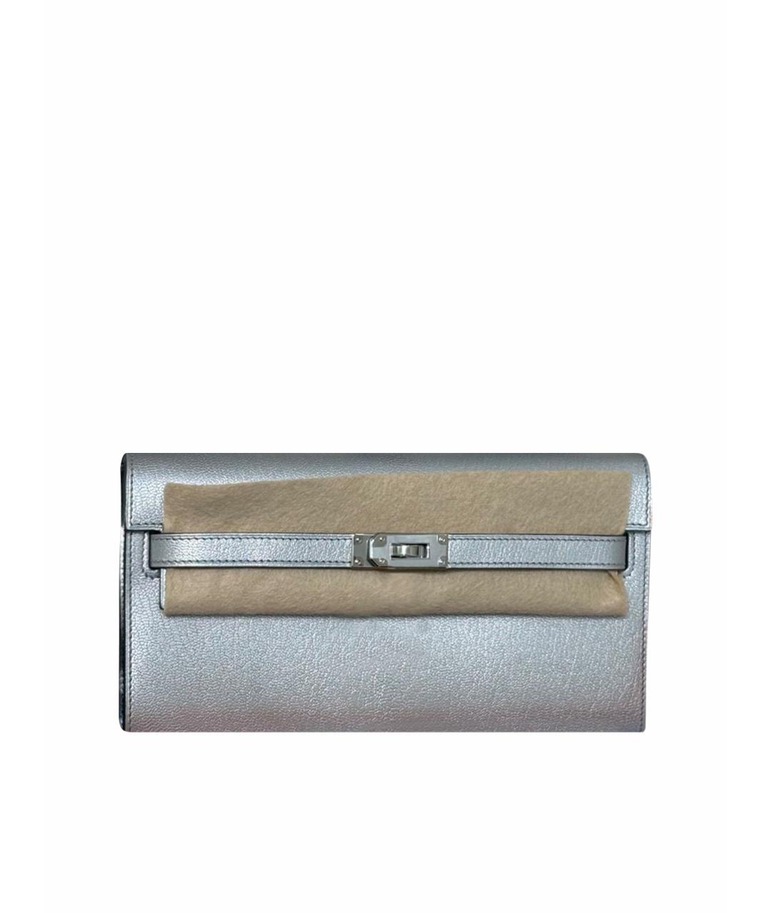 HERMES Серебряная кожаная сумка через плечо, фото 1