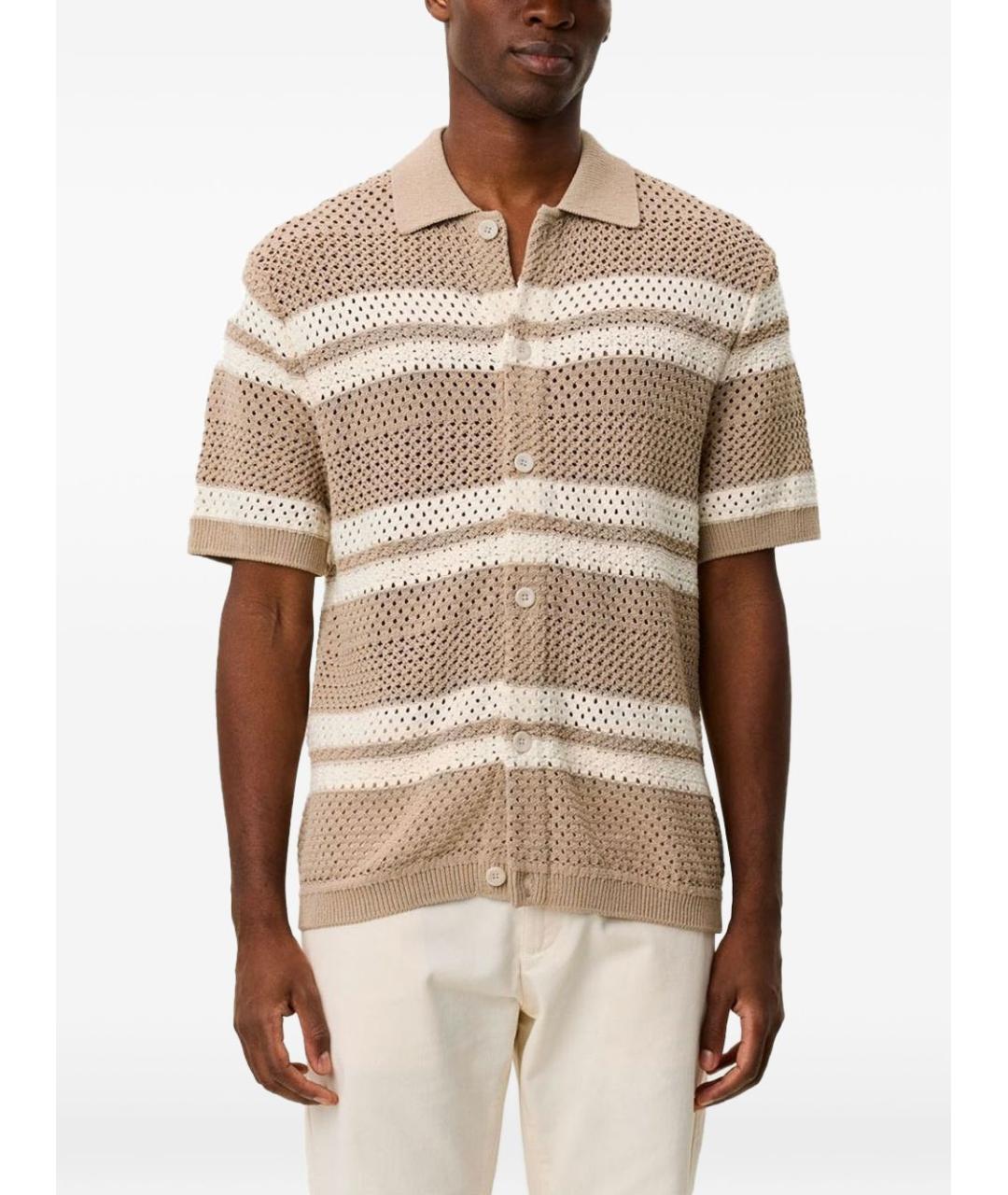 LES DEUX Бежевая хлопковая футболка, фото 2