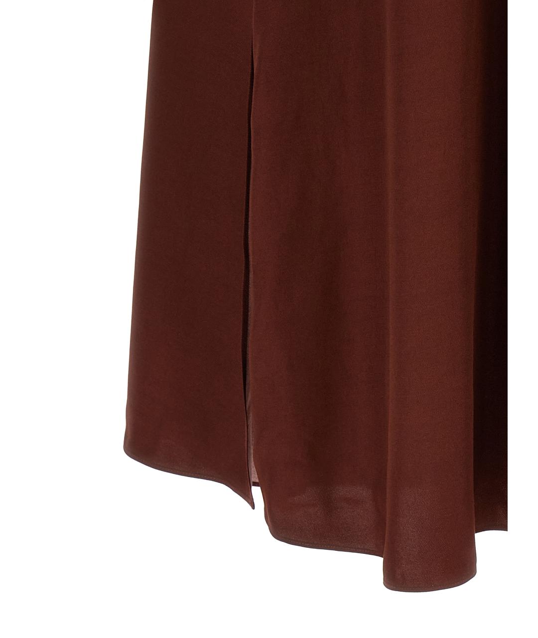 ALBERTA FERRETTI Бордовое вискозное повседневное платье, фото 5