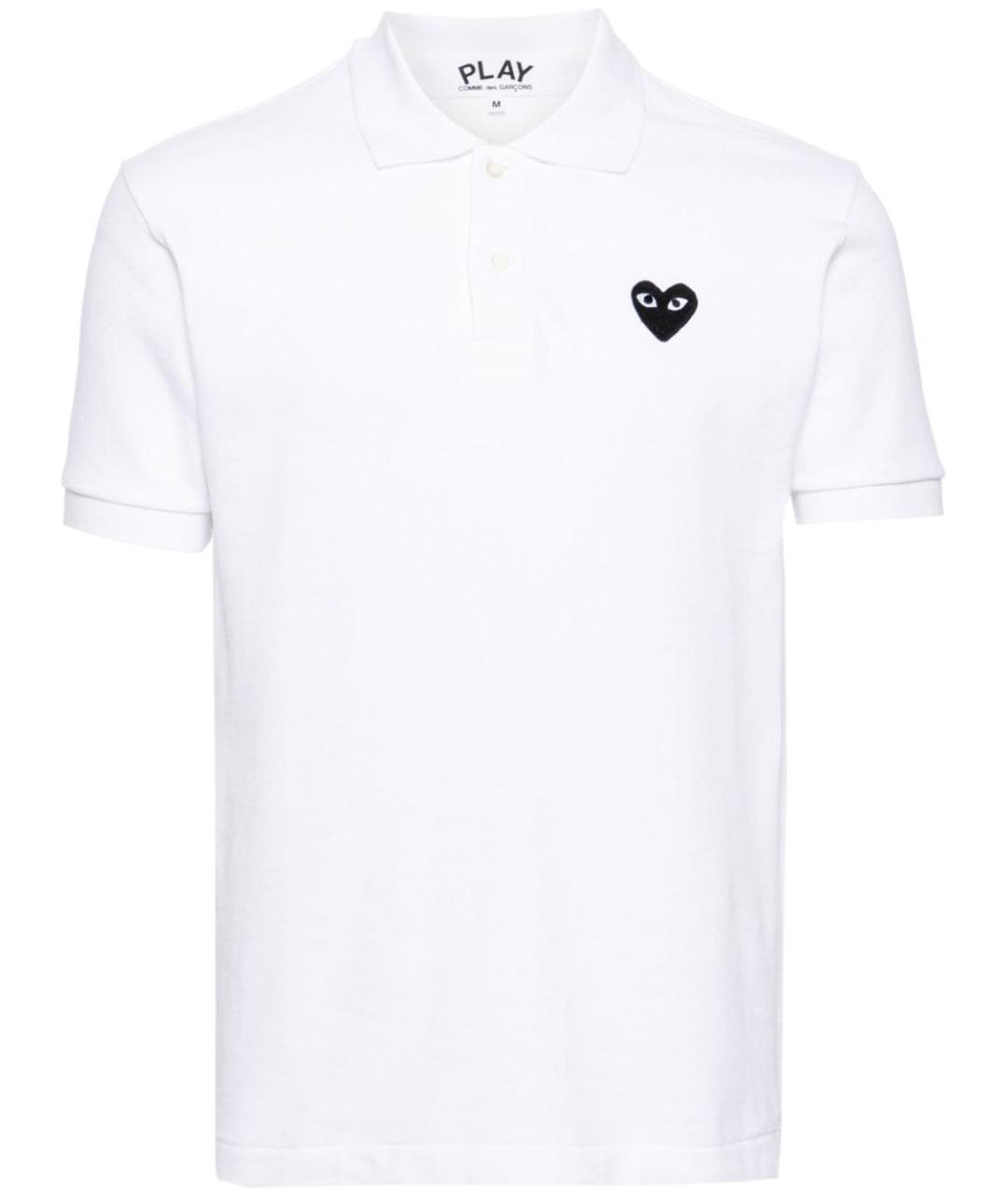 COMME DES GARÇONS Белое хлопковое поло с коротким рукавом, фото 1
