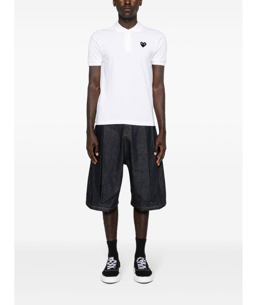 COMME DES GARÇONS Белое хлопковое поло с коротким рукавом, фото 5