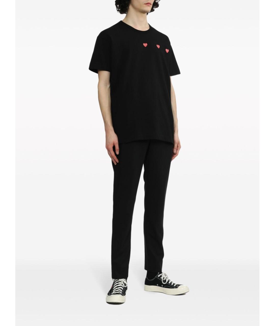 COMME DES GARÇONS PLAY Черная хлопковая футболка, фото 6