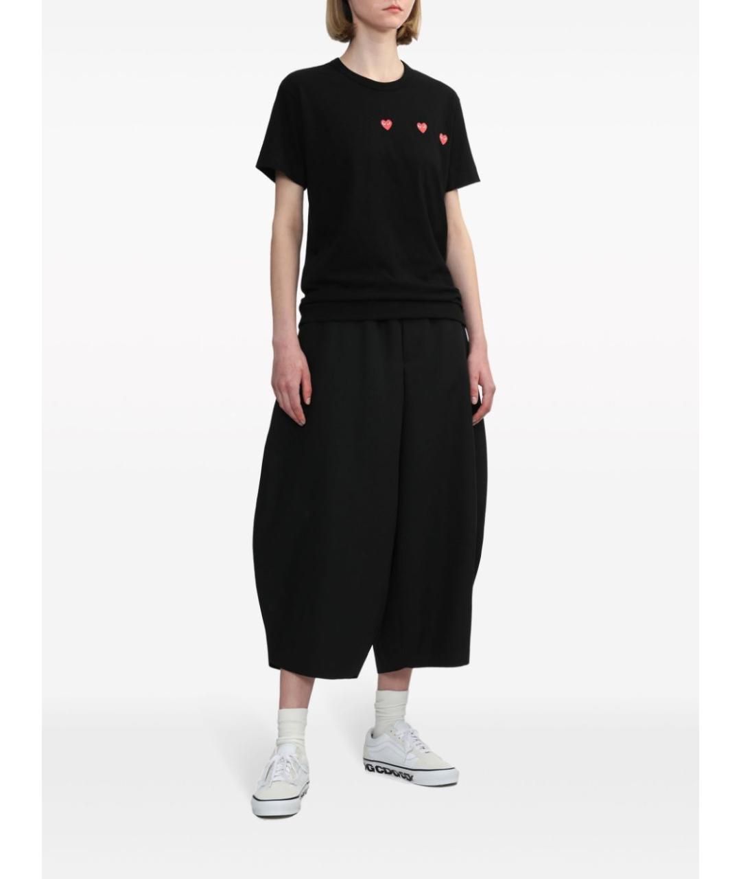 COMME DES GARÇONS PLAY Черная хлопковая футболка, фото 3