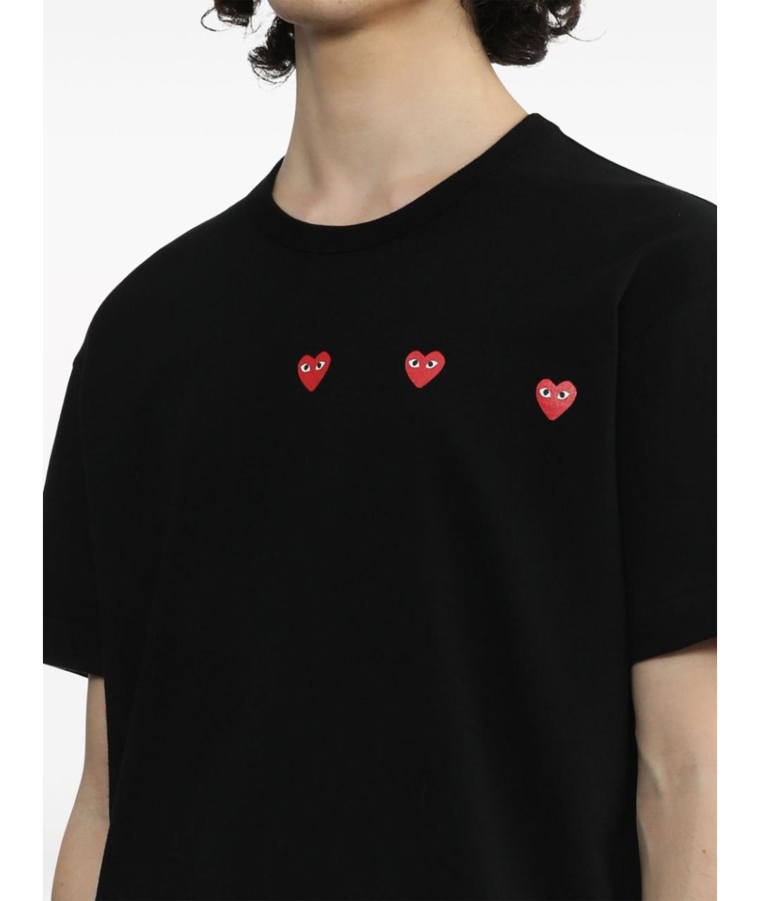 COMME DES GARÇONS PLAY Черная хлопковая футболка, фото 4