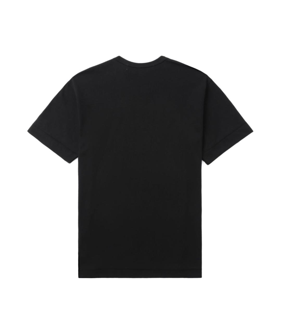 COMME DES GARÇONS PLAY Черная хлопковая футболка, фото 5