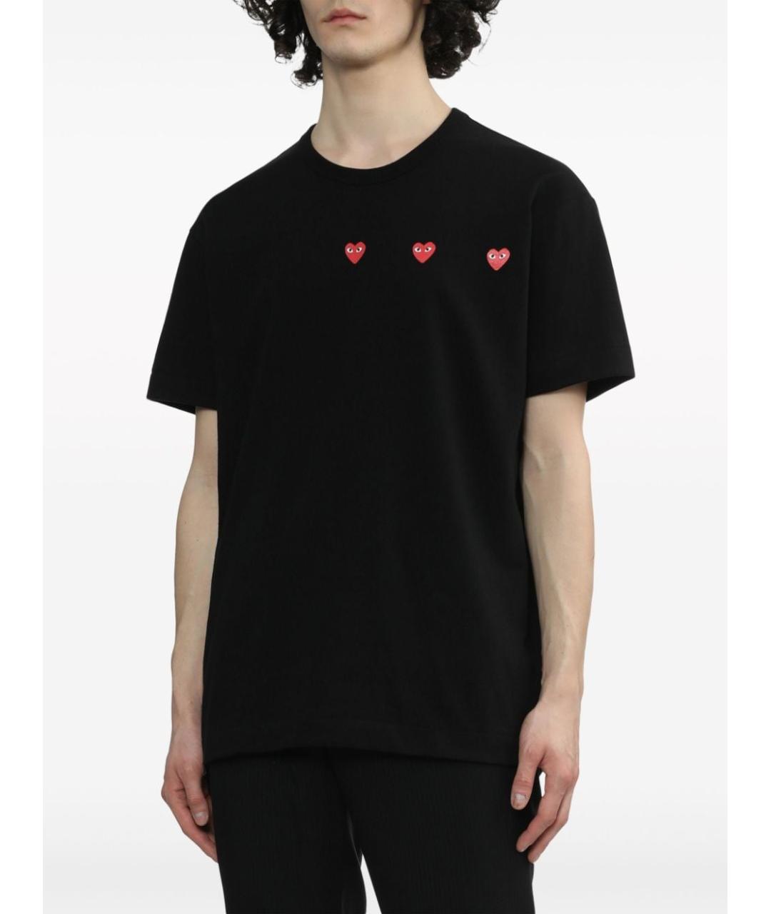 COMME DES GARÇONS PLAY Черная хлопковая футболка, фото 7