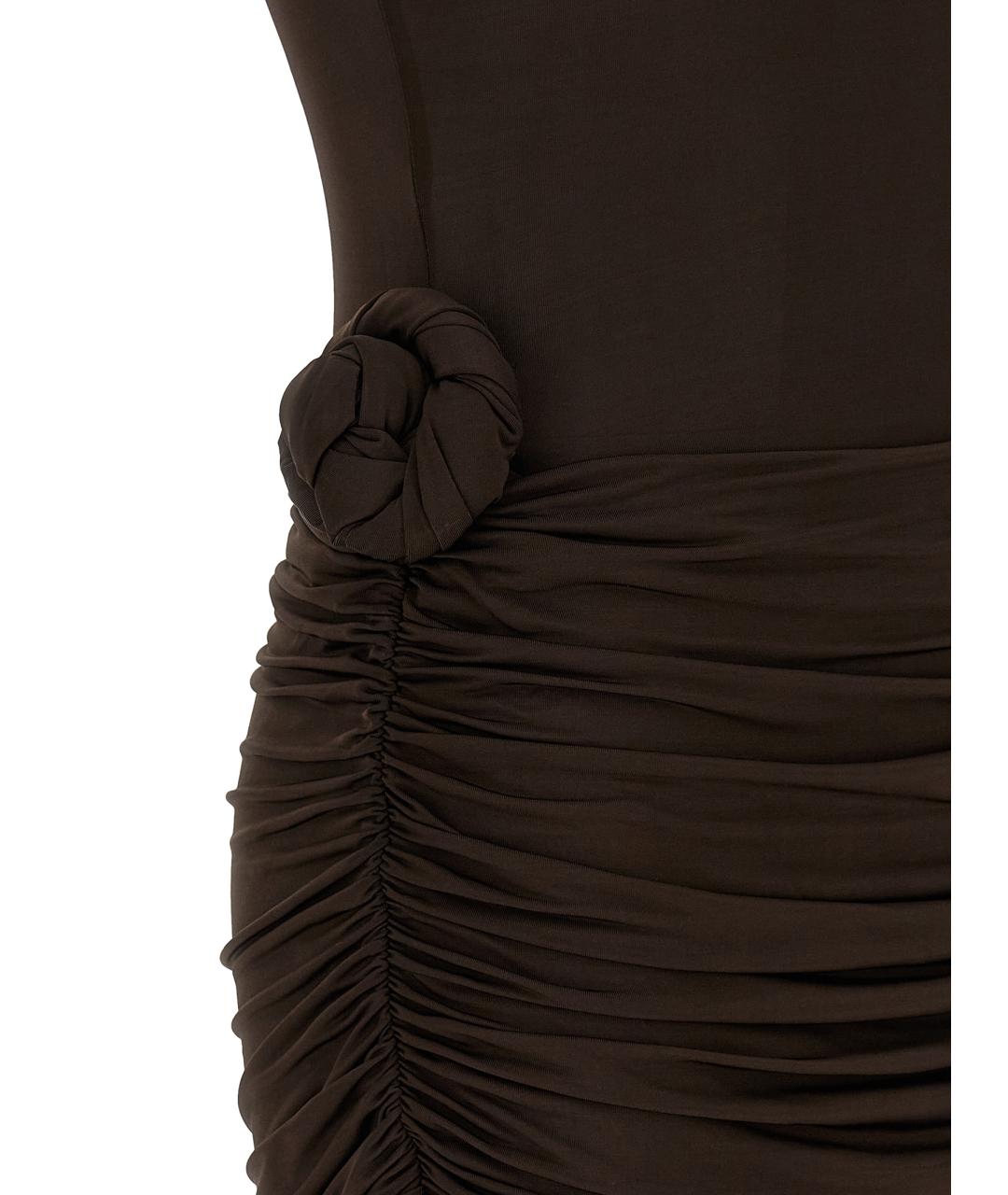 ROTATE Коричневое вискозное коктейльное платье, фото 4