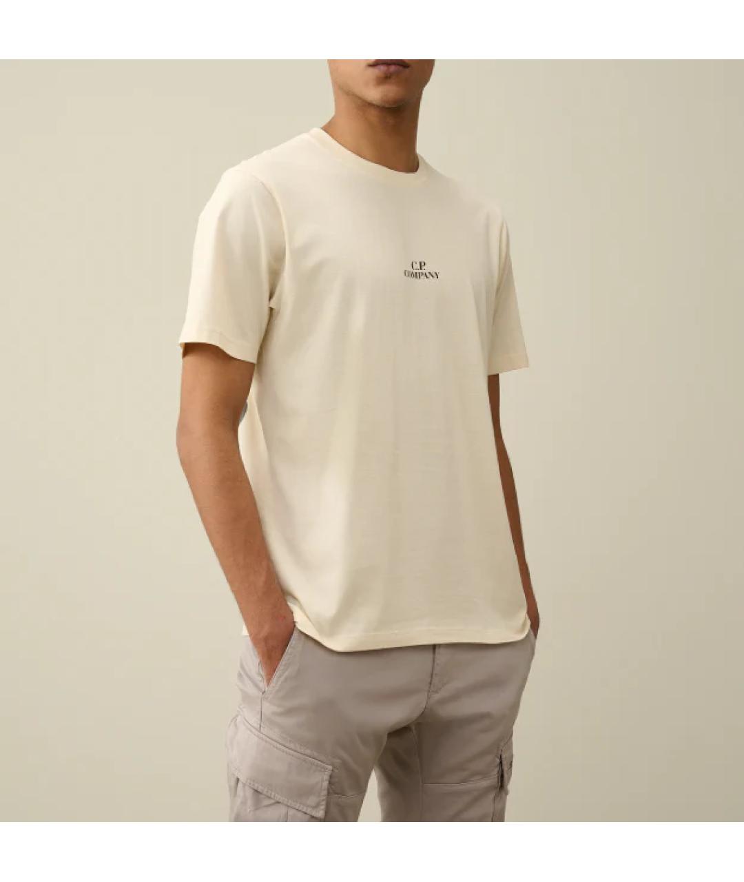 CP COMPANY Бежевая хлопковая футболка, фото 3