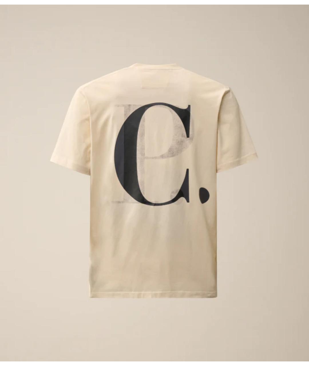 CP COMPANY Бежевая хлопковая футболка, фото 2