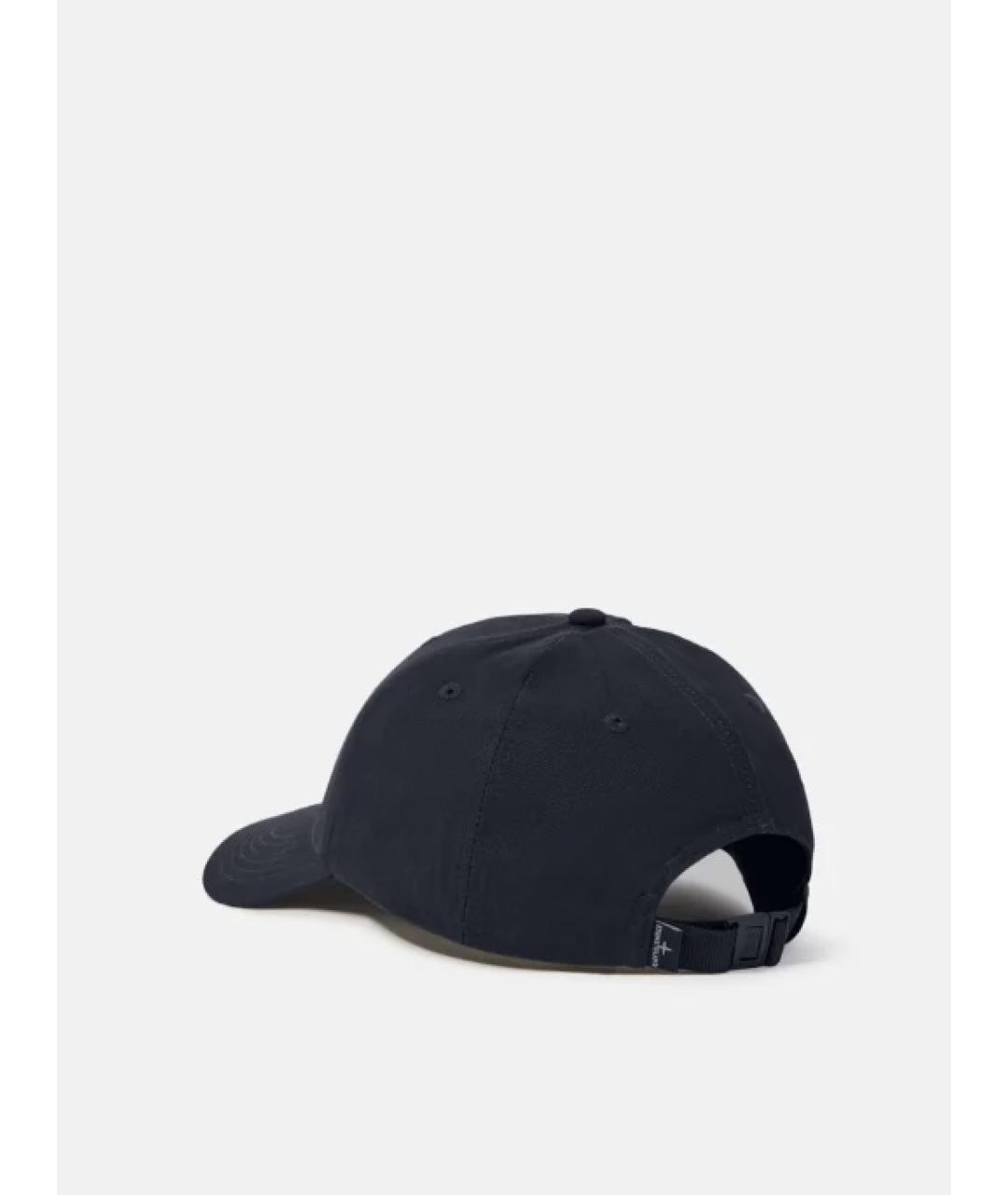 STONE ISLAND Темно-синяя хлопковая кепка/бейсболка, фото 2