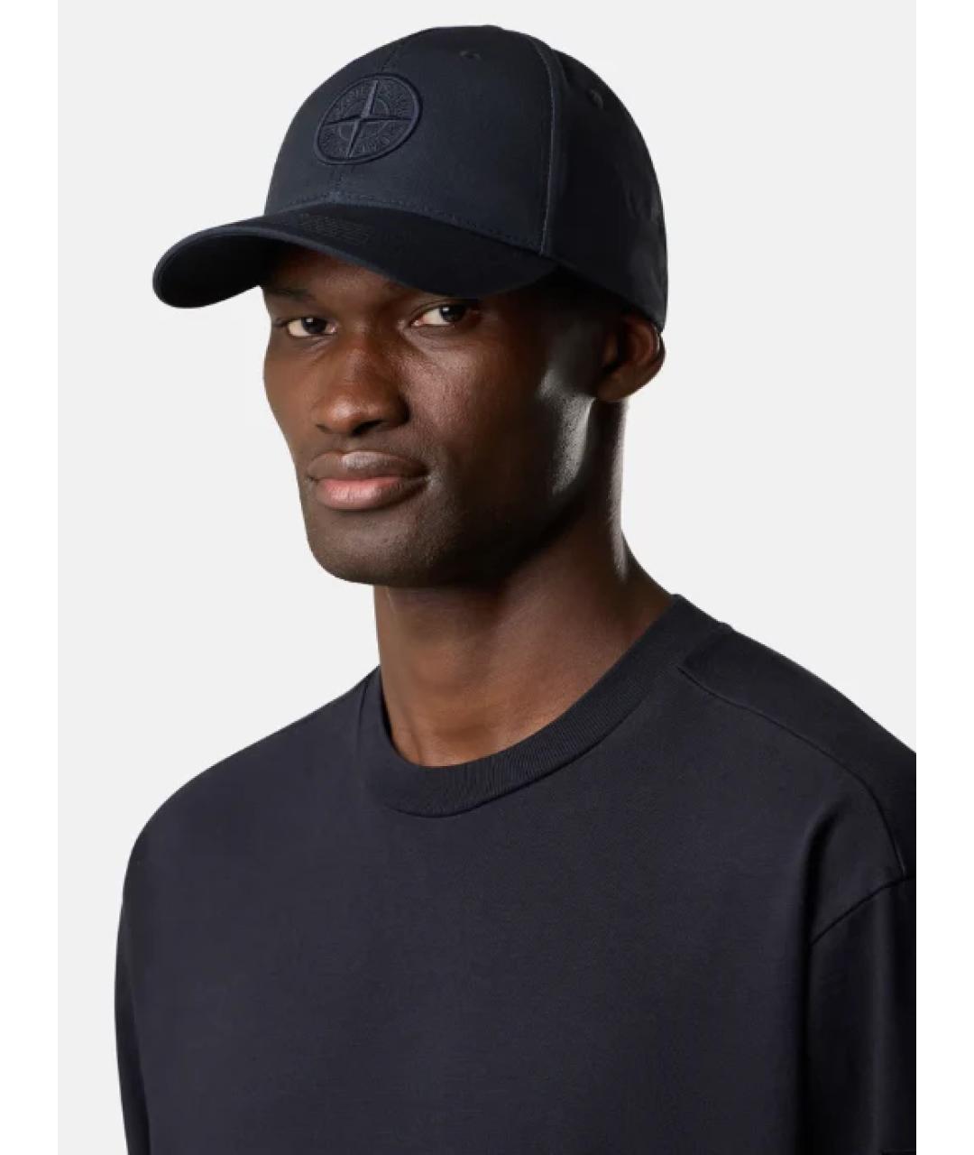 STONE ISLAND Темно-синяя хлопковая кепка/бейсболка, фото 3