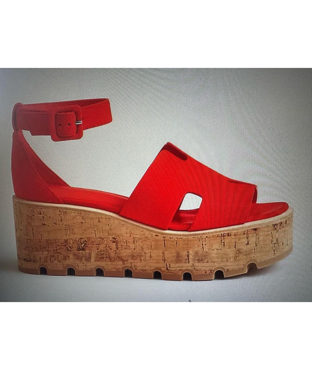 HERMES Коралловые замшевые босоножки, фото 8