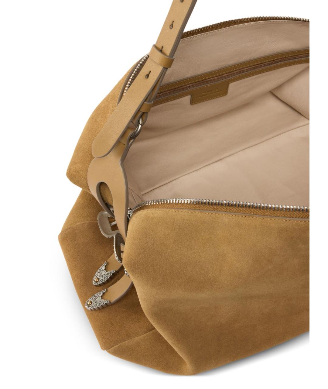 PINKO Коричневая замшевая сумка через плечо, фото 3