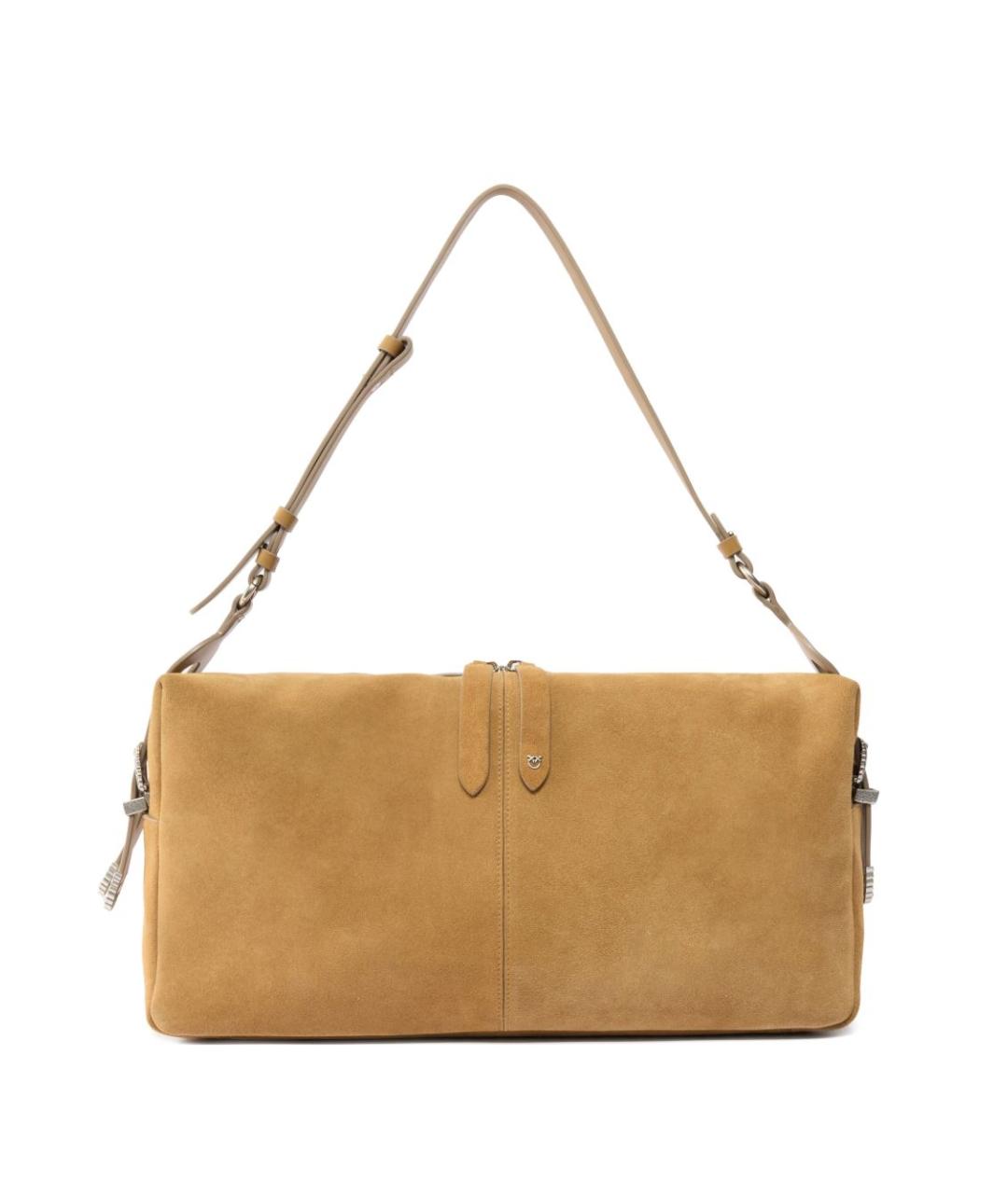 PINKO Коричневая замшевая сумка через плечо, фото 1