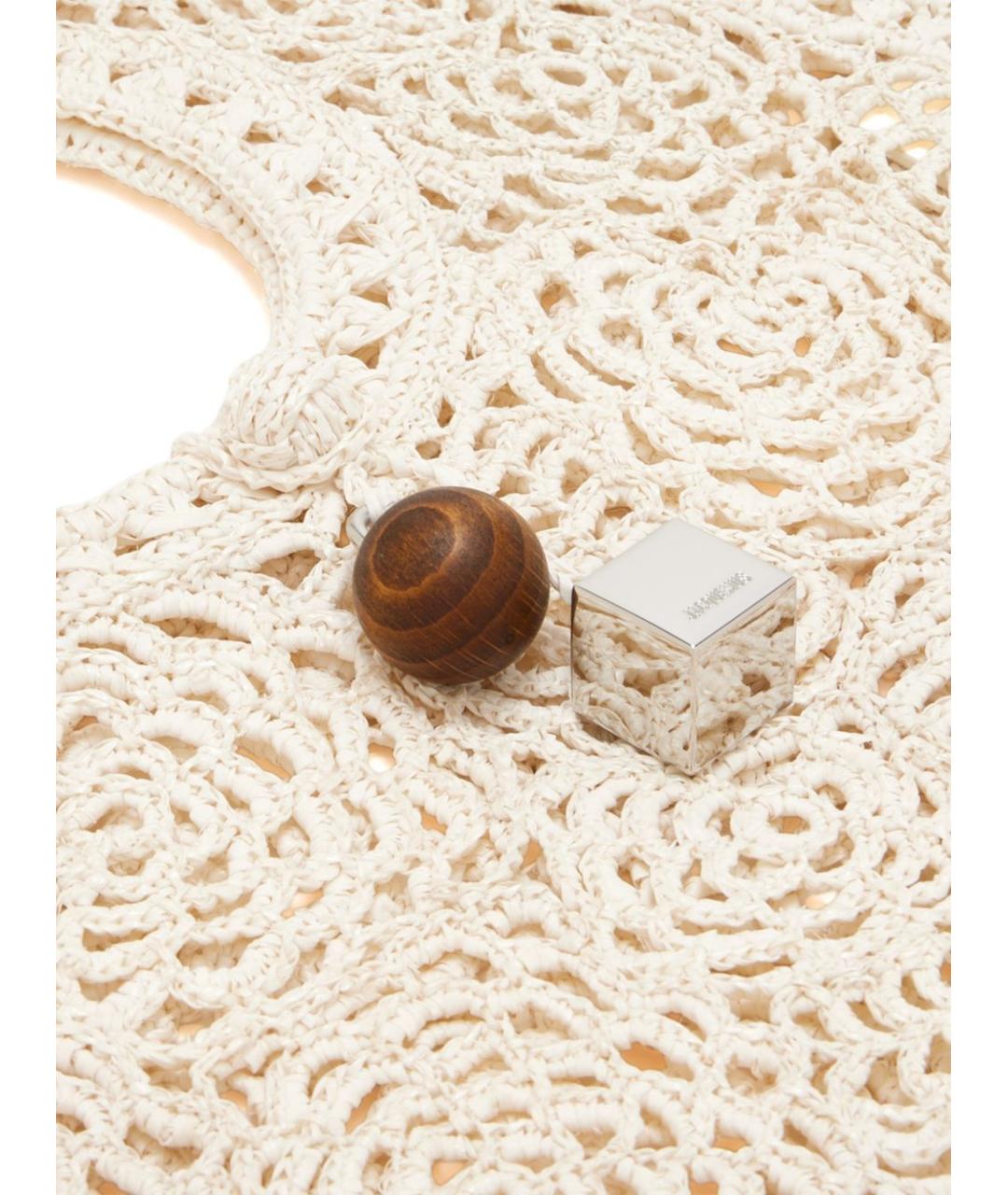 JACQUEMUS Белая пелетеная сумка тоут, фото 3