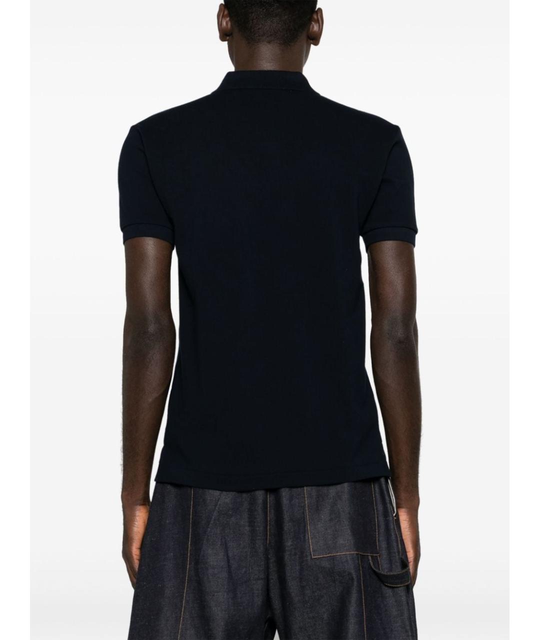 COMME DES GARÇONS Темно-синее хлопковое поло с коротким рукавом, фото 3