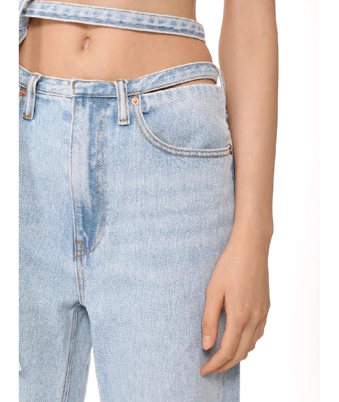 ALEXANDER WANG Голубые хлопковые прямые джинсы, фото 4