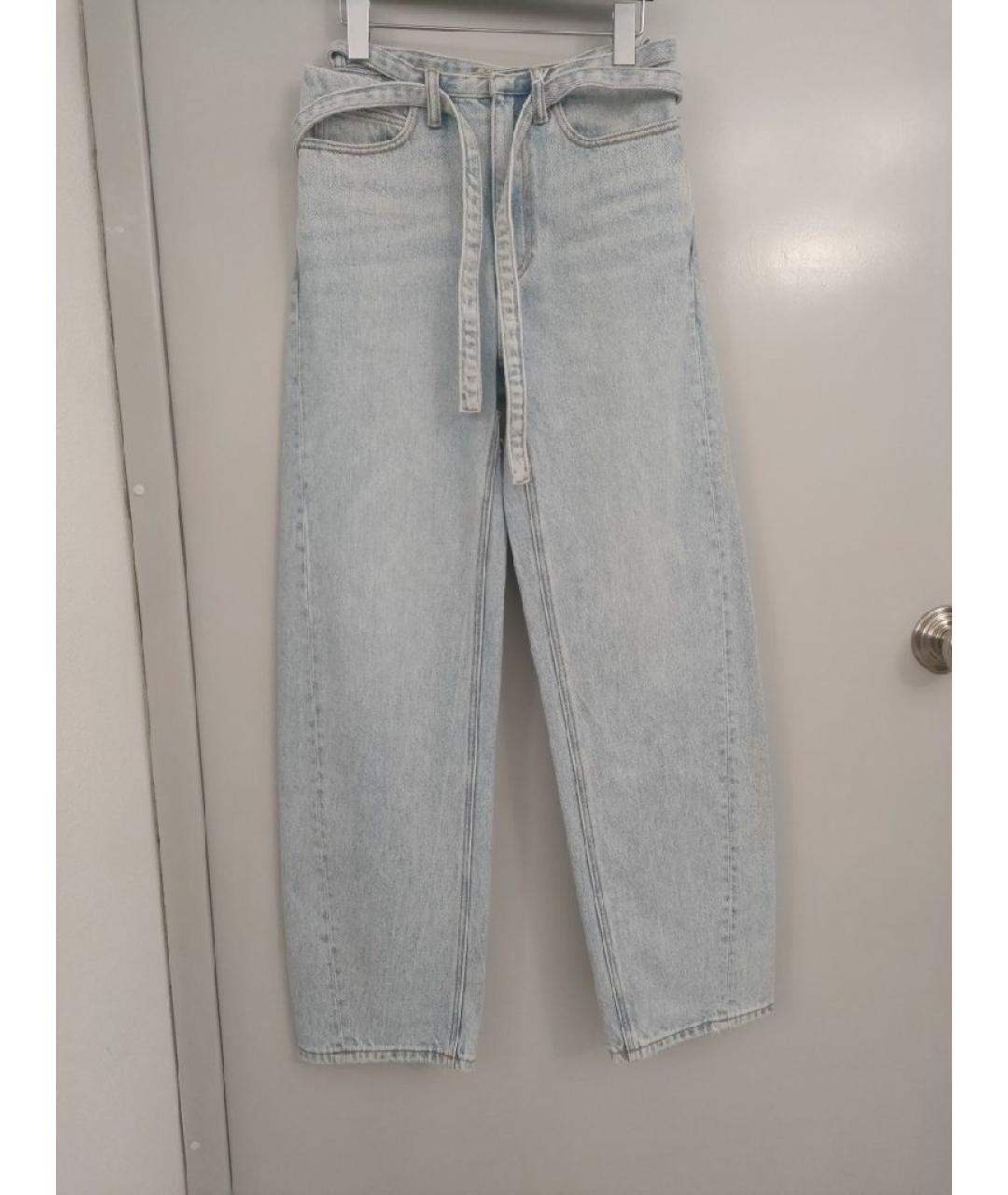 ALEXANDER WANG Голубые хлопковые прямые джинсы, фото 8