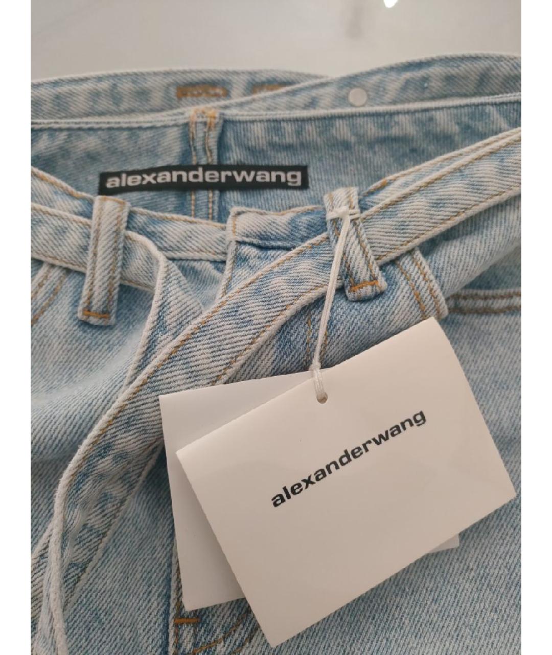 ALEXANDER WANG Голубые хлопковые прямые джинсы, фото 3
