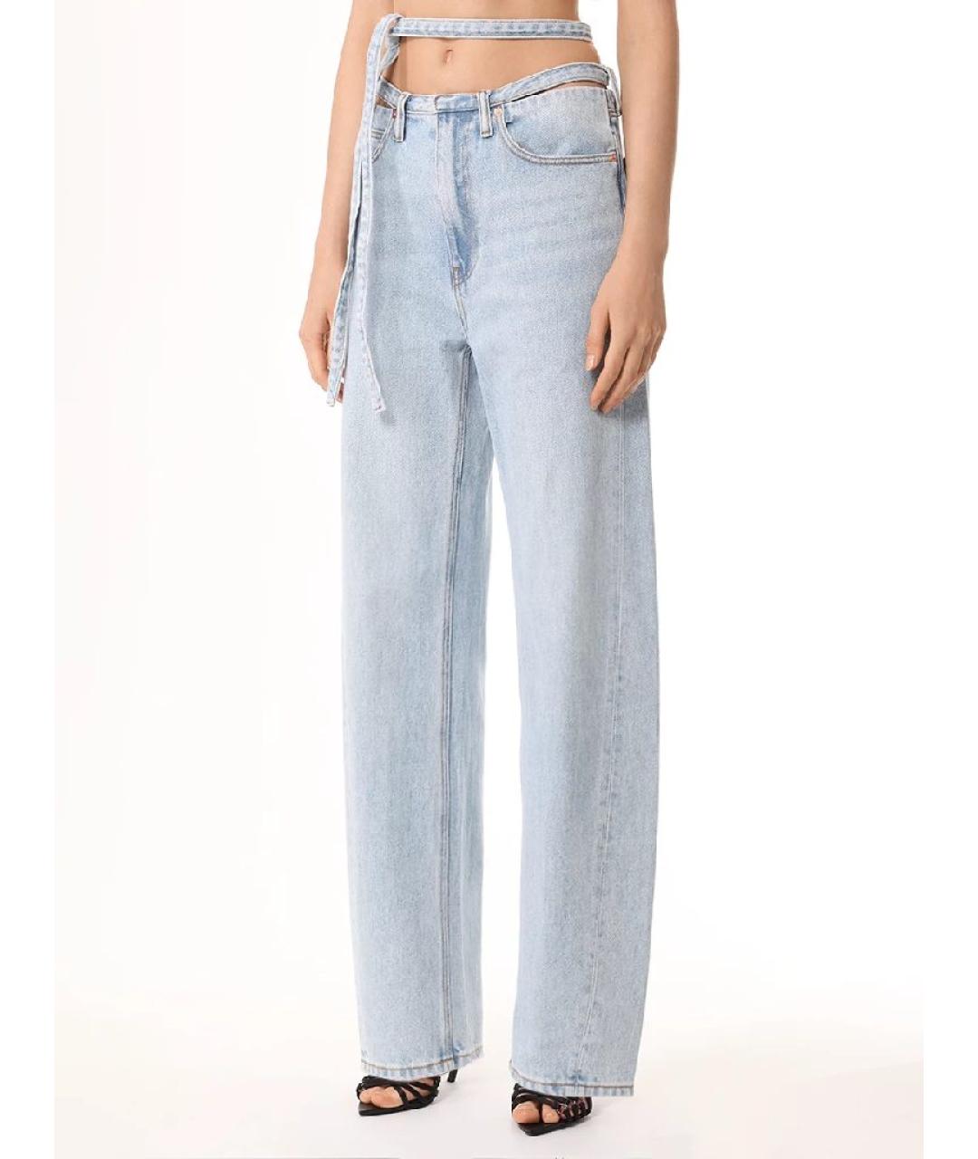 ALEXANDER WANG Голубые хлопковые прямые джинсы, фото 6