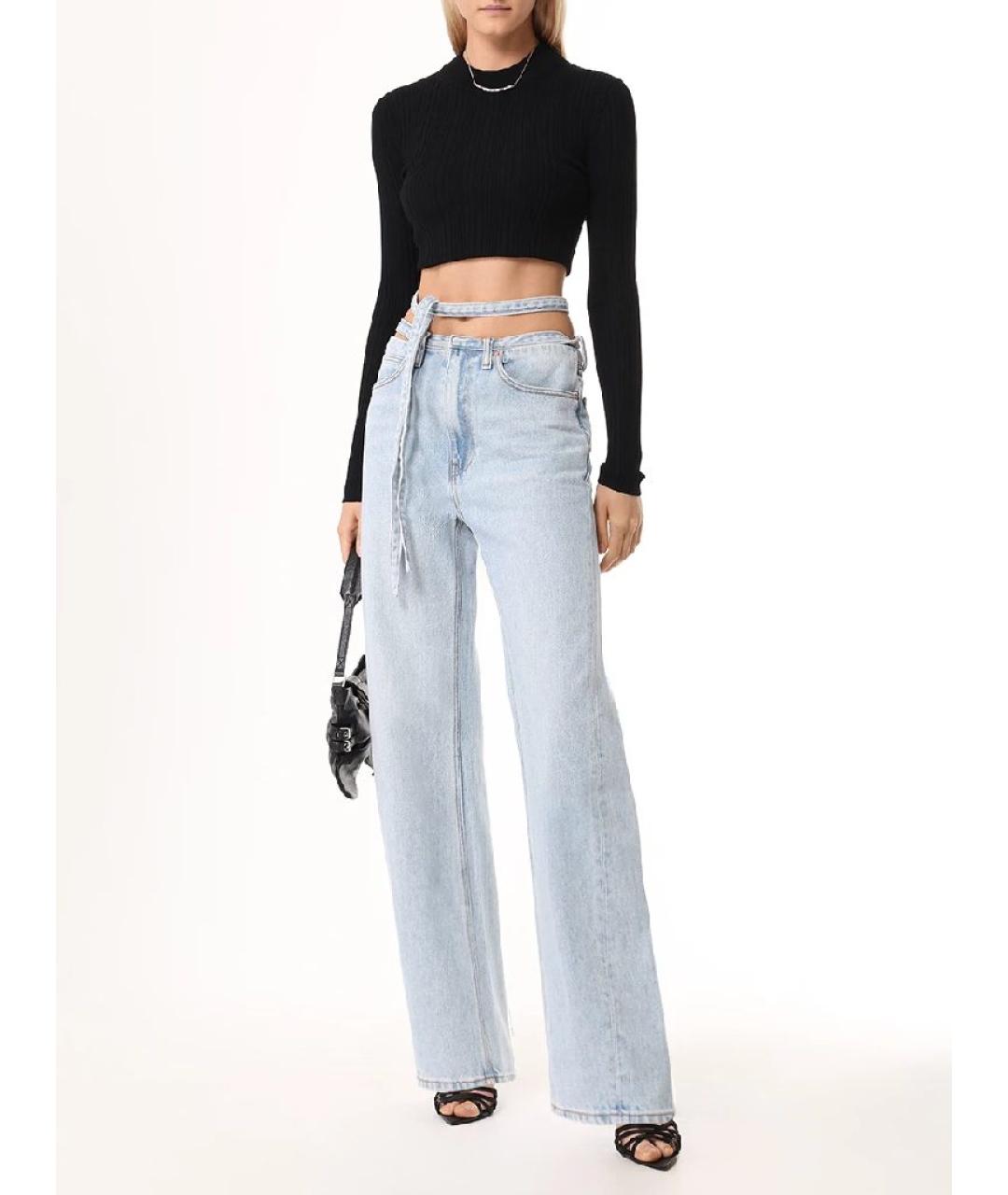 ALEXANDER WANG Голубые хлопковые прямые джинсы, фото 5