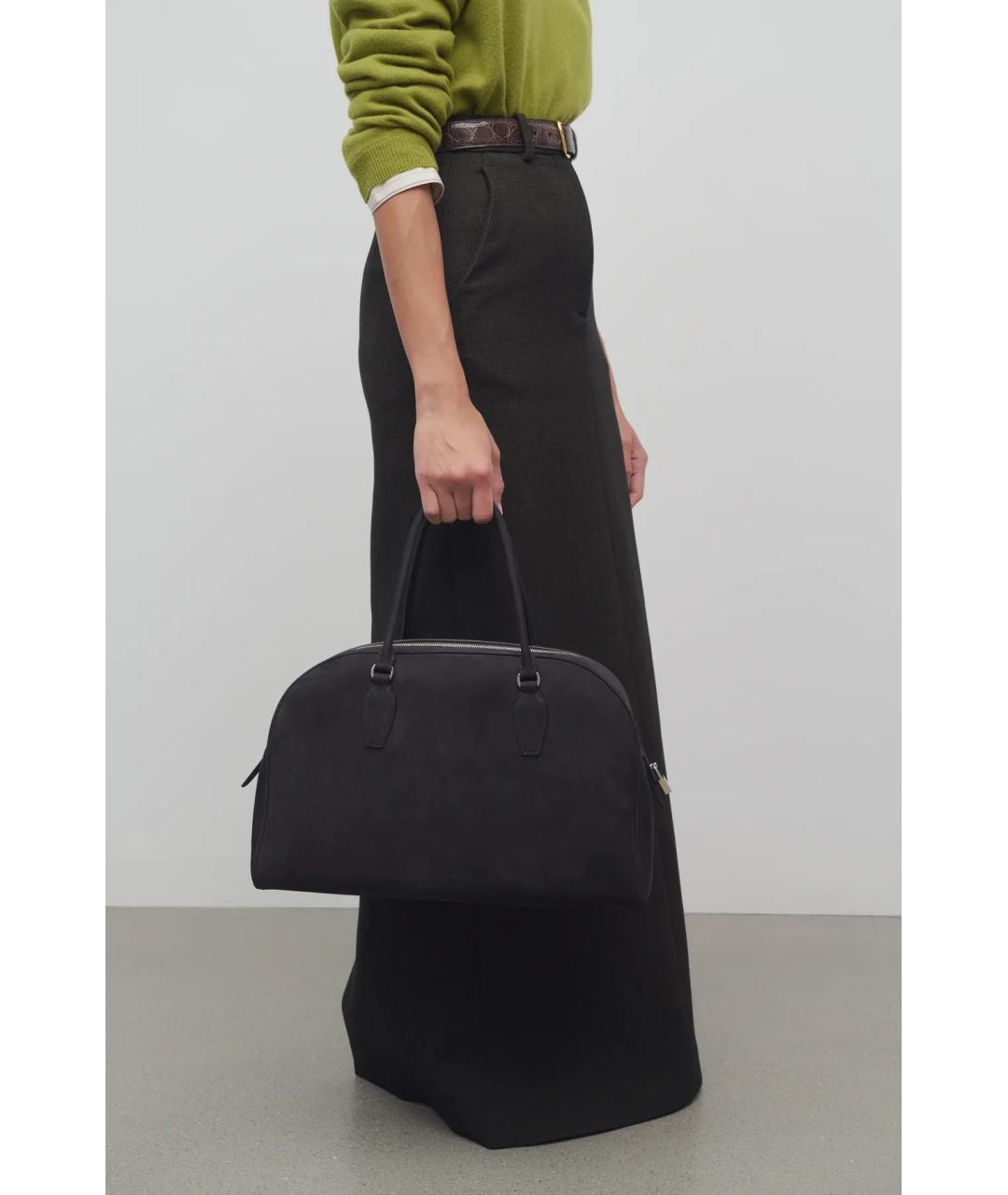 THE ROW Черная замшевая сумка с короткими ручками, фото 2