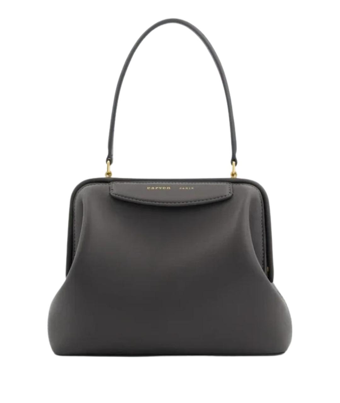 Carven Серая кожаная сумка с короткими ручками, фото 1