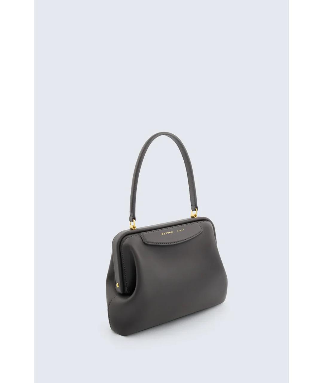 Carven Серая кожаная сумка с короткими ручками, фото 2