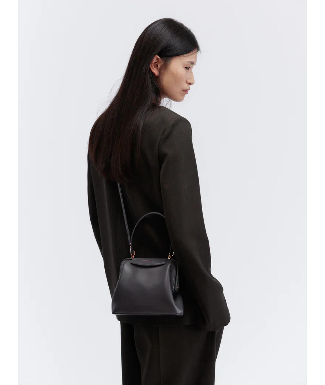 Carven Серая кожаная сумка с короткими ручками, фото 3