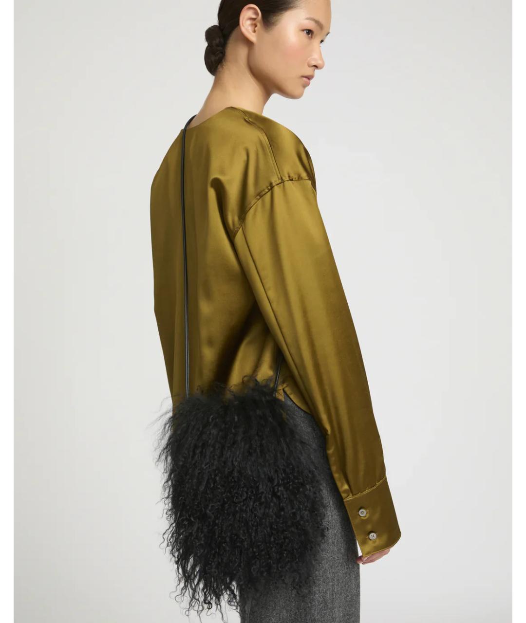 YVES SALOMON Черная меховая сумка через плечо, фото 2