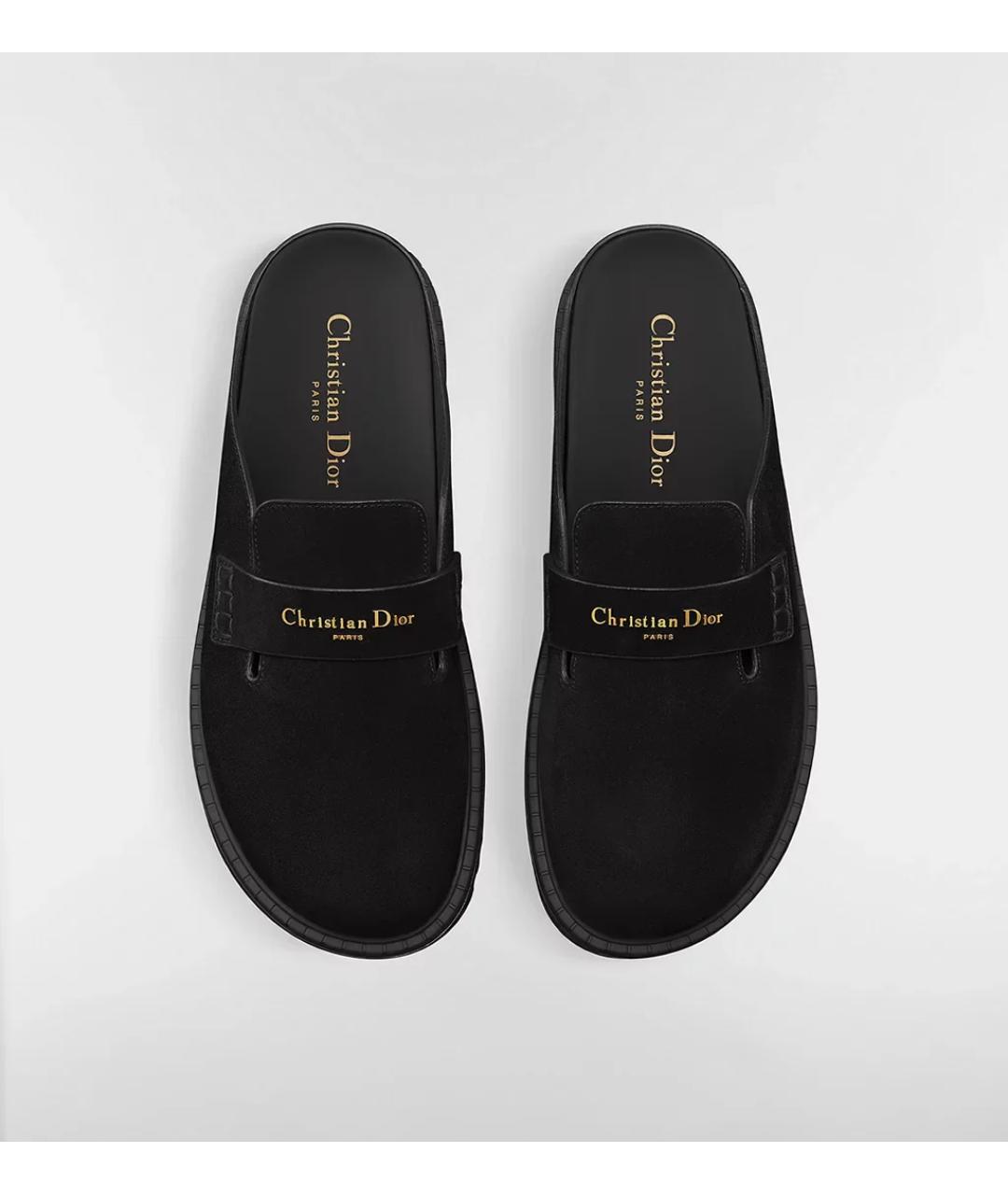 CHRISTIAN DIOR Черные замшевые сабо, фото 2