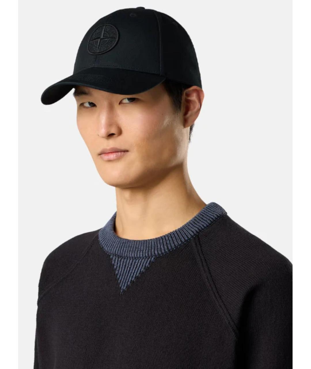 STONE ISLAND Черная хлопковая кепка/бейсболка, фото 2