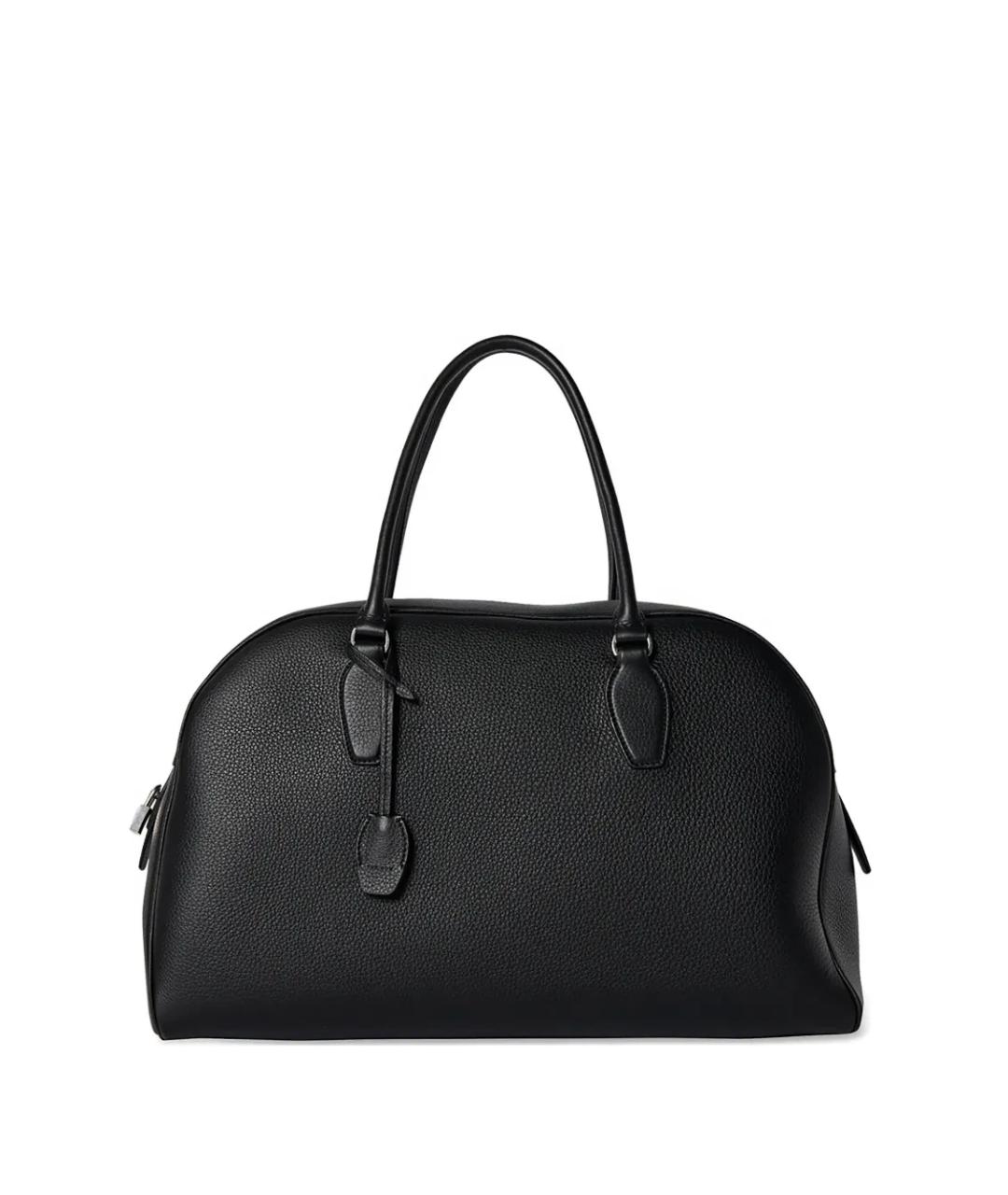 THE ROW Черная кожаная сумка с короткими ручками, фото 1