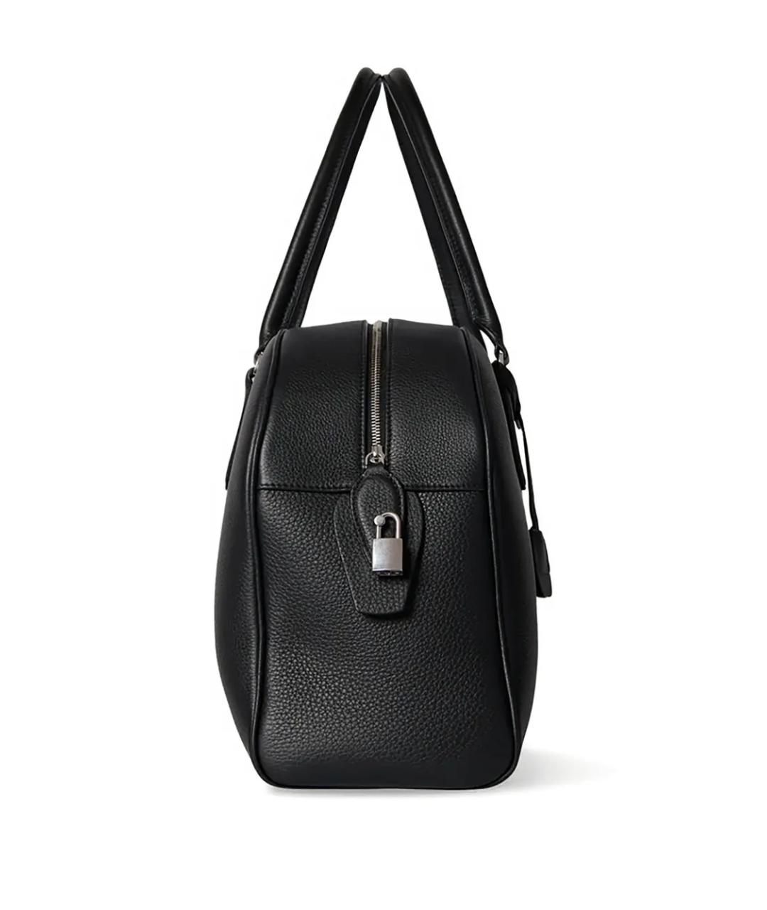 THE ROW Черная кожаная сумка с короткими ручками, фото 2